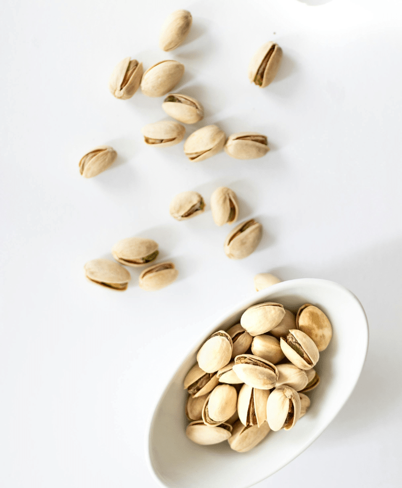 Bowl of high fiber pistachios